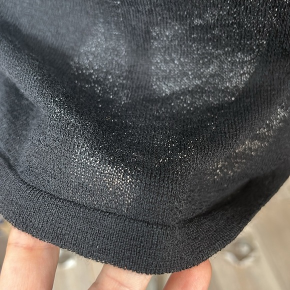 Eileen Fisher Black Italian Wool Yarn Sleeveless Midi Crew Neck Dress size M - Picture 11 of 15